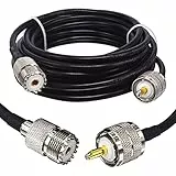 Boobrie Verbessert RG58 5M UHF Kabel SuperFlex RG58 Koaxialkabel Adapter PL259 SO239 Koaxialkabel UHF-Stecker auf UHF-Buchse CB-Verlängerungskabel Verlustarmes Kabel für CB-Amateurfunk/Antenne