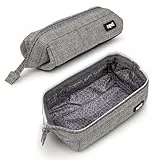 ZIPIT Lenny Federmäppchen, Großes Mäppchen für Schule und Büro, Etui mit breiter Öffnung, Federmappe Grau