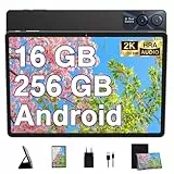 Octa-Core Android Tablet, 11 Zoll, 16 GB RAM + 256 GB ROM (1 TB TF) | 5G + 2,4 G WiFi | 8600 mAh | 13 MP + 5 MP, Touchscreen mit Schutzhülle, Tastatur und Maus – Schwarz