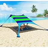 Floving Strand Schatten Zelt Markise 4-5 Personen Sonnencreme wasserdichte leichte Blockierung und elastische Sonnenschirm Strandmuscheln