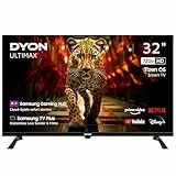 DYON ULTIMAX 32H-TI-W - 32 Zoll (80 cm) HD Smart TV mit Tizen OS, Triple Tuner (DVB-C/-S2/-T2), Smart & Gaming Hub, Prime Video, Netflix, Disney+ [2025]