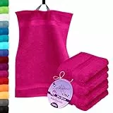 Lashuma 4X Gästehandtuch weich 30x50, Linz Handtücher Set flauschig, Händehandtücher Purpur