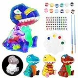 HENGBIRD DIY Dino Lampe Bastelset für Kinder ab 6 Jahre – Dinosaurier Spielzeug mit 12 Farben, Pinseln & Palette – Kreativ Set für Jungen & Mädchen – Geschenk für Geburtstag, Ostern, Weihnachten