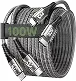 USB C auf USB C Kabel 100W USB C Kabel [ 2Stück 3M+3M ] PD 3.0 Schnellladekabel Nylon USB Typ C Ladekabel für iPhone 16 15 Pro Max, Samsung S25 S24 S23 S22 S21, iPad, MacBook Air, Pixel,Switch