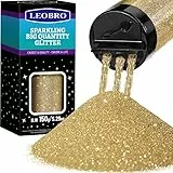 LEOBRO 150g Glitzer, Extra feiner Glitter, Harz Glitter Pulver, Feiner Glitter für Handwerk, Bulk Metallic Craft Glitter für Harz, Weihnachten Glitter Tumbler DIY Handwerk, Champagner Gold Glitzer
