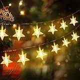 CNMTCCO Lichterketten Sterne, 6m mit 40 LEDs Fairy Lights, Batteriebetriebene, Christmas decorations, Schöne Dekoration für Weihnachten, Valentinstag, Hochzeiten und Partys