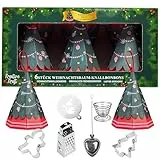 KreativeKraft Weihnachtsbaum Knallbonbons, 6er Pack Christmas Cracker, Gefüllt mit Küchen Scherzartikel, Partyhüte & Witze, Weihnachtsdeko (Grün Baum)