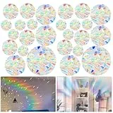 simarro 26 Stück Prisma Fensteraufkleber für Vogelschläge, Suncatcher Sticker Kreisförmig Sonnenfänger Vogelschutz Regenbogen Fensterfolie Aufkleber für Glasscheiben Türfenster Schlafzimmer