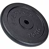 ScSPORTS® Hantelscheiben - Set 15/20/30/40/60kg, 30/31mm Bohrung, Gusseisen, Schwarz - Hantelscheiben-Set, Gewichtsscheiben, Hantelgewichte, Fitness Scheiben, Gewichte für Hantel (15 KG (1 x 15 kg))