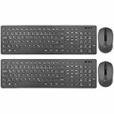 【2-Pack】 Rii Tastatur Maus Set kabellos, Funktastatur mit Maus, Wireless Keyboard and Mouse, Für PC/Laptop/Windows/Smart TV, Deutsches Layout - schwarz