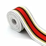 3,8 cm Glitzer-Elastikband, elastisch, Meterware am Bund, elastisch, hochelastisches Gurtband, Tbwisher elastisches Band, Rot, Weiß, Braun