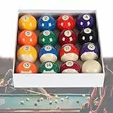 CHSG Billard Pool Balls, 16 Stück 57.2mm Größe Harz Billardkugeln, 'Punkte und Streifen', Paintball Kugeln, Billardtischbälle für Spielzimmer, Bars, Billiard Köe, Sport und Freizeit