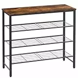 Kitsure Industrial Schuhregal - platzsparende Schuhregal aus Metall, langlebiges Aufbewahrung für Kleiderschrank, Eingangsbereich, Flur, 29 x 74 x 63 cm, Vintagebraun