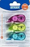 Stylex 31037 Korrekturrollen, 5 mm x 5 m, 3 Stück