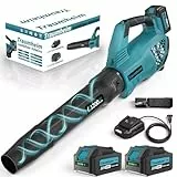 Traumheim Akku Laubbläser, 3-Gang Kabelloser Elektrischer Laubbläser mit 2X 4.0Ah/21V Batterien, 1200m³/h Akkus Kabellos laubbläser für Garten, Laub, Staub & Schnee