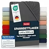Blumtal® Spannbettlaken 140x200x30cm aus Microfaser - Oekotex zertifiziertes Bettlaken Spannbettlaken in Anthrazit