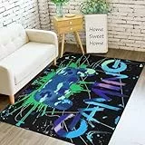 DYOUen Gamer rutschfeste Fußmatte Teppich Schlafzimmer 3D Controller Teenager Graffiti Spielkonsole Großer Dekoration Rugs Kinder Wohnzimmer Spiel Krabbelmatte (120x160cm)