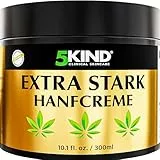 5kind Extra Starke Hanfcreme 300ml - Hochkonzentriertes Hanföl und Arnika-Creme - zur Massage von Gelenken & Muskeln, unterem Rücken, Knien, Nacken & Schultern - Reich an natürlichen Extrakten