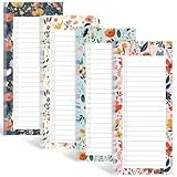 Koogel Magnetische Kühlschrank-Notizblöcke, Blumendesign, 4 Packungen mit 200 Blatt, Memo-Notizblock, 70 g Premium-Papier, Abreißblätter, perfekt für Tagespläne, Einkaufslisten und Aufgabenverwaltung