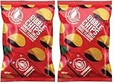 Flying Goose Ribble Chips Sriracha Chilli - Knusprig würzige Kartoffelchips mit dem Geschmack der thailändischen Sriracha Chilisauce - 1 x 100 g Einzelpackung (Packung mit 2)