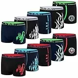 L&K 10er Pack Herren Boxershorts Men Retroshorts mit tollem Muster Sommer 2022 Baumwolle M 1102
