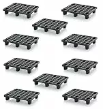 10x Leichtpalette 80x60 Kunststoffpalette im 1/2-Europaletten Maß inkl. gratis Zollstock * Halbe Palette, 10er Set