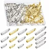 80 Stück Broschennadeln Safety Pin,Mehrzweck-Sicherheitsnadel,Metall Broschen,für DIY Crafts,Schmuck Handwerk,Broschenverschluss,5 Größen: 20 mm,25 mm,30 mm,35 mm und38 mm(Gold,Silber)