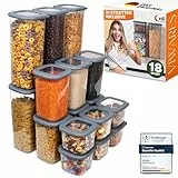 Viwares Vorratsdosen mit Deckel Luftdicht, 18er Vorratsbehälter Set BPA-Frei, Vorratsdose zur Müsli Mehl Aufbewahrung Küche, Praktische Organizer Küche, Frischhaltedosen für Lebensmittelaufbewahrung