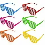 Ainiv 6 Paar Shutter Shades Brille, Transparente Candy Color Sonnenbrille für Geburtstagsfeier, Halloween, LNeuheit Party ustige Partybrillen für Erwachsene, Jungen und Mädchen 6er Pack