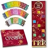 Creano Bio Tee Adventskalender - 24 Bio-Teebeutel - Kräutertee, Früchtetee, echte Tees Geschenkset mit hochwertigem Golddruck - Limited Edition*