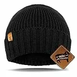 Migliore Wear Wollmütze Herren, Winter Strickmützen für Damen Herren, Thinsulate Winddichte Wintermütze, Warme Beanie Mütze für Unisex