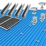 Solarmodule Halterung Kit,Halterung für Solarpanel 20cm,Befestigung Querstreben Set Für Solar Panel,rapezblech Flachdach Montage PV Befestigung Set,Dachhalterung für Aufachmontage Solar PV
