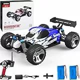 SIMREX 1:18 Scale All-Terrain Ferngesteuertes Auto, 45 km/h, 4WD mit 2.4 GHz Fernbedienung, RC Auto mit 2 wiederaufladbaren Batterie, Geschenk für Kinder und Erwachsene, Blau