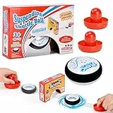 Air Hockey Hover Puck, Portables Air Hockey Set mit 2 Roten Schlägern, Electric Floating Hockey, Airhockey Tisch Spiel für Kinder und Erwachsene, Tischspiel Geschenk für Innen und Außen