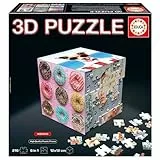 Educa - 3D Puzzle-Würfeltiere | Die Puzzle-Herausforderung in Form eines Würfels mit insgesamt 216 Teilen. Struktur: Montierbare Basis mit 6 Puzzles zu je 36 Teilen. Ab 6 Jahren (20125)