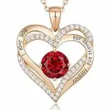 CDE Kette Damen 925 Sterling Silber Rosegold Forever Love Herz Anhänger Halskette für Frauen Schmuck Geburtstags Geschenk für Sie Freundin Weihnachten Valentinstag Muttertags (Roségold 01&07)