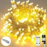 sylvwin Lichterkette Weihnachtsbaum - 50M 500 LED Lichterkette Weihnachten Außen Strom mit Timer Speicherfunktion,8 Modi Weihnachtslichter für Zuhause,Garten Weihnachten Deko