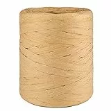 jijAcraft 200m Raffiabast Papierband, Natur Papier Bänder, Bast Raffia Natur Papier Packschnur für Geschenkverpackung, Weben, Dekoration und Gärtnern