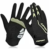 Yobenki Fahrradhandschuhe Herren Damen, Touchscreen Fahrrad Handschuhe, Radhandschuhe Atmungsaktives & rutschfeste, MTB Handschuhe mit Stoßdämpfende Gel, für Fitness, Motorrad, Gym (Grün, L)