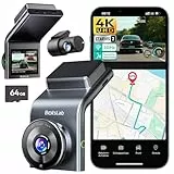 BOTSLAB 4K Dashcam Auto Vorne Hinten mit STARVIS 2 Sensor, WDR Dual-Kanal Dash Cam mit 64GB SD-Karte, Sprachsteurung & 5GHz Wi-Fi, WLAN Autokamera, GPS, Super Nachtsicht, bis zu 256GB