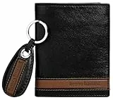 bruno banani Geldbörse mit Schlüsselanhänger Set Echt Leder Herren Rindleder Portemonnaie mit Münzfach | 2-Fach klappbar | kontrastfarbige Details 101195
