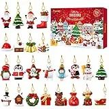 Toyvian Weihnachts-Adventskalender, 24 Verschiedene Miniatur-Weihnachtsfiguren aus Kunstharz, Überraschungen, Weihnachtsdekoration