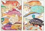 Kare Design Leinwandbild Fish Meeting One, 2er Set, Mehrfarbig, 50x40 cm, Wandbild, Canvas, Fisch Motiv, Klein, Wohnzimmer