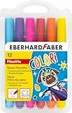 EBERHARD FABER 551213 - Filzstifte Set Colori, 12 dicke Malstifte in Kunststoffbox