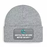 Mütze mit eigenem Design selber gestakten, Strickmütze, Wintermütze, Beanie, Wollmütze, Kappe | Unisex Soft Touch warm |Einheitsgröße dehnbar (DE/NL/SE/PL, Alphanumerisch, Einheitsgröße, Grau)