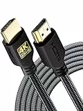 PowerBear 4K HDMI Kabel 6m | 18Gbps Hochgeschwindigkeit HDMI Kabel, geflochtenes Nylon & Goldstecker, 4K @ 60Hz, Ultra HD, 2K, 1080P, ARC & CL3 zertifiziert | für Laptop, Monitor, PS5, PS4 & mehr
