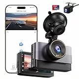 4K+1080P Dashcam Auto Vorne Hinten,WiFi Dash Cam mit 64GB SD Karte,3' IPS,Nachtsicht,G-Sensor,Loop-Aufnahme,170°+140° Weitwinkel,Dashcam auto Unterstützung 24/7 Parküberwachung,App Steuerung,256GB Max