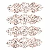 MILISTEN 4 Stück Strassapplikation Kristall Strass Applikationen Patches Hochzeit Strass Gürtel DIY Schärpe Applikation Nähen Kleid Dekoration für Hochzeit Kopfschmuck Dekoration (Roségold)