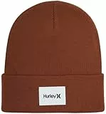 Hurley Men's Winter Hat - Seaward Patch Cuffed Beanie, Size One Size, Brown