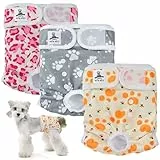 UFO PET Wiederverwendbare Hunde Windeln Weiblich, Läufigkeitshose für Hündinnen L (3 Stück), Hochsaugfähige Hundewindeln für Hündinnen mit Starkem und Flexiblem Verschluss - Süße Krallen